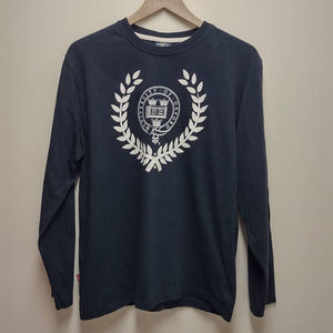 University Of Oxford Long Sleeve Navy White Crest Shirt Men's Size Medium